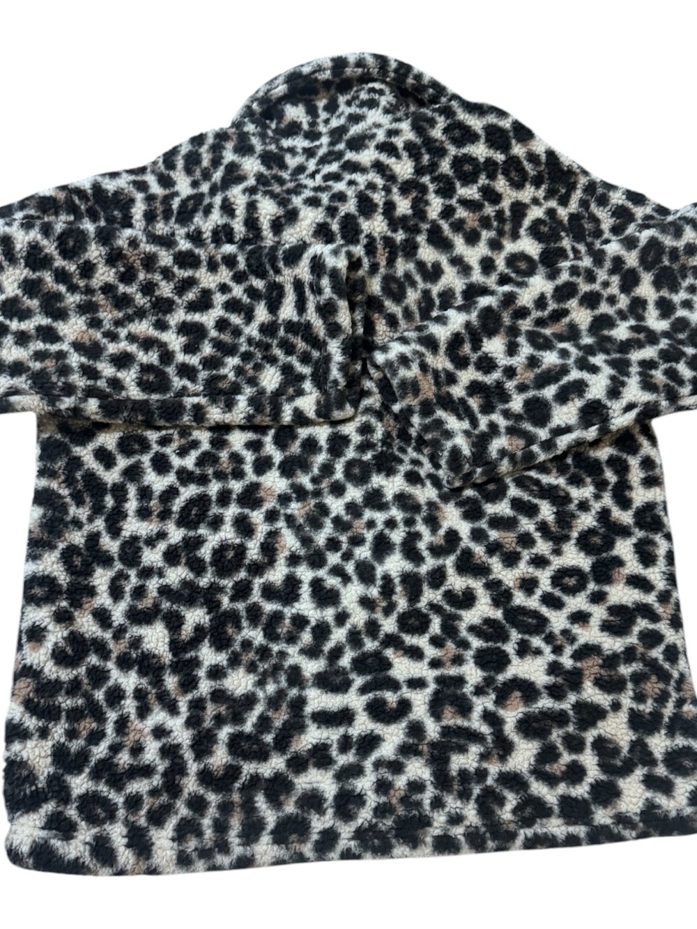 Billabong Leopard-Print Teddy Jacket in Black and Tan - Picture 5 of 7